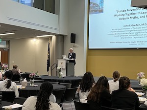 More than 300 people attended the inaugural WMed Suicide Prevention & Well-Being Promotion Symposium at the medical school's W.E. Upjohn M.D. campus.
