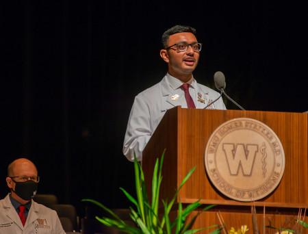 M2 Deep Patel at Class of 2025 White Coat Ceremony